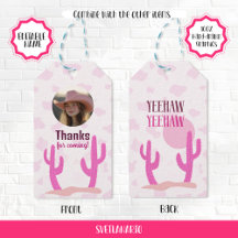 Pink Cowgirl Country Coquette Western Gift Tag