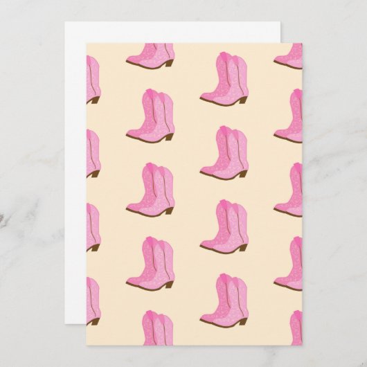 Pink Cowgirl Cowboy Boots Country Texas Ranch Dankeskarte (Vorne/Hinten)