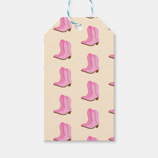 Pink Cowgirl Cowboy Boots Country Texas Ranch Geschenkanhänger (Vorderseite)