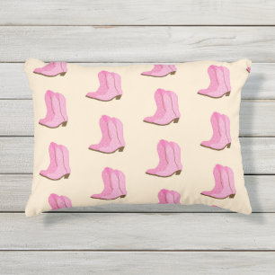 Pink Cowgirl Cowboy Boots Country Texas Ranch Kissen Für Draußen