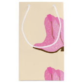 Pink Cowgirl Cowboy Boots Country Texas Ranch Kleine Geschenktüte (Rückseite)