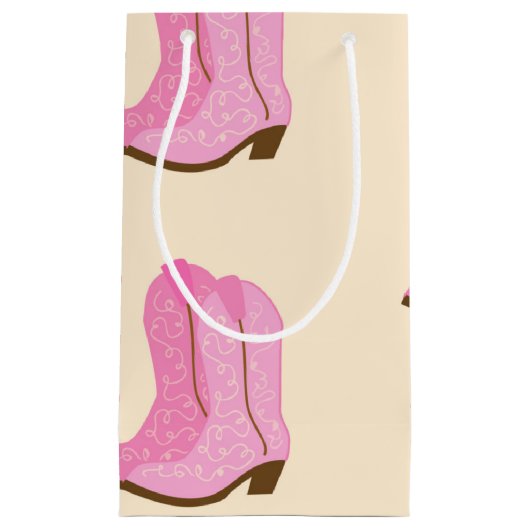 Pink Cowgirl Cowboy Boots Country Texas Ranch Kleine Geschenktüte (Vorderseite)