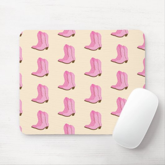 Pink Cowgirl Cowboy Boots Country Texas Ranch Mousepad (Mit Mouse)