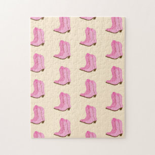 Pink Cowgirl Cowboy Boots Country Texas Ranch Puzzle