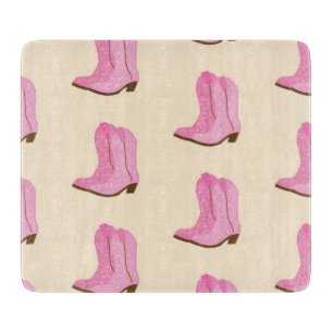 Pink Cowgirl Cowboy Boots Country Texas Ranch Schneidebrett