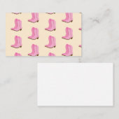 Pink Cowgirl Cowboy Boots Country Texas Ranch Visitenkarte (Vorne/Hinten)