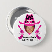 Pink Cowgirl Custom Foto Button (Vorne & Hinten)
