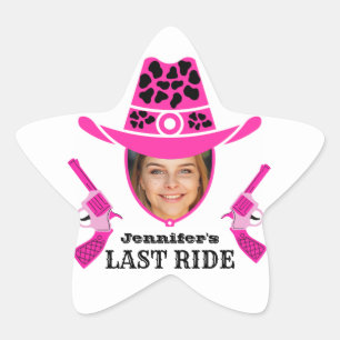 Pink Cowgirl Custom Foto    Stern-Aufkleber
