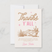 Pink Cowgirl Danke Karte (Vorderseite)