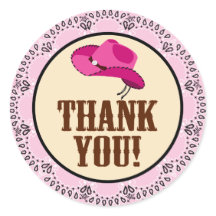 Pink Cowgirl Danke Stickers