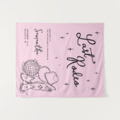 Pink Cowgirl Disco Last Rodeo Bachelorette Party Wandteppich (Vorderseite (Horizontal))