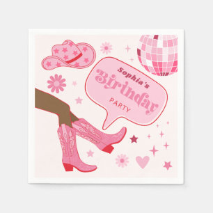 Pink Cowgirl Geburtstagsparty Let's Go Girls Party Serviette