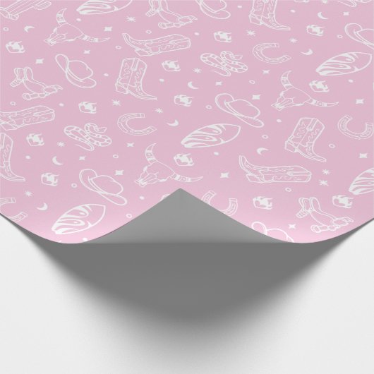 Pink Cowgirl-Geschenk Geschenkpapier (Ecke)