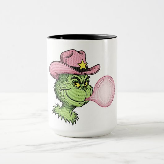 Pink Cowgirl Grinch Mug, Sassy Christmas Cup Tasse (Zentrum)