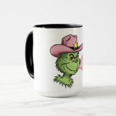 Pink Cowgirl Grinch Mug, Sassy Christmas Cup Tasse (Vorderseite Links)