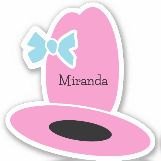 Pink Cowgirl Hat Birthday Party Aufkleber (Vorderseite)