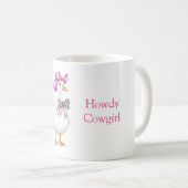 Pink Cowgirl Hat Cow Print Bow Goose Kaffeetasse (VorderseiteRechts)