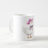 Pink Cowgirl Hat Cow Print Bow Goose Kaffeetasse (Vorderseite Links)