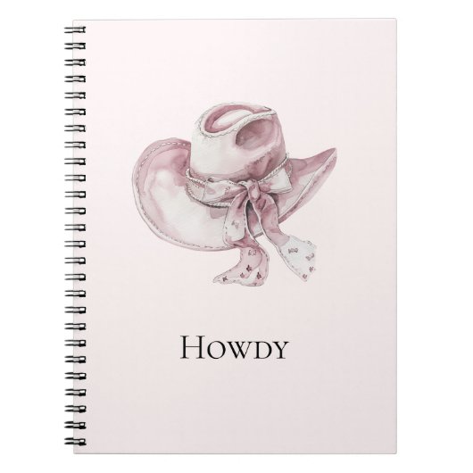 Pink Cowgirl Hat Notizblock (Vorderseite)