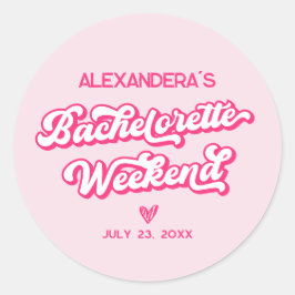 Pink Cowgirl Junggeselinnen-Abschied Gefallen Runder Aufkleber