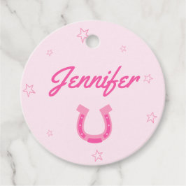 Pink Cowgirl Junggeselinnen-Abschied Name Markieru Geschenkanhänger