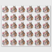 Pink Cowgirl Kissing a Horse Birthday Party  Geschenkpapier (Flach)