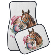 Pink Cowgirl Kissing a Horse Birthday Party Gift