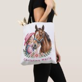 Pink Cowgirl Kissing a Horse Birthday Party Gift Tasche (Von Nahem)