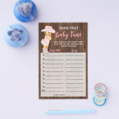 Pink Cowgirl Name dieser Baby Tune Dusche Spielkar Flyer (Einzeln)