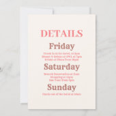 Pink Cowgirl Nashville Let's Go Girls Bachelorette Einladung (Rückseite)