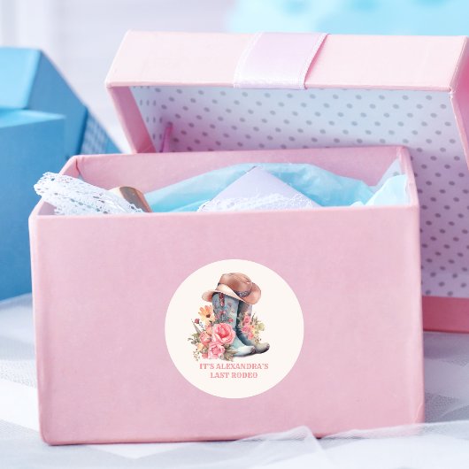 Pink Cowgirl Nashville Let's Go Girls Bachelorette Runder Aufkleber