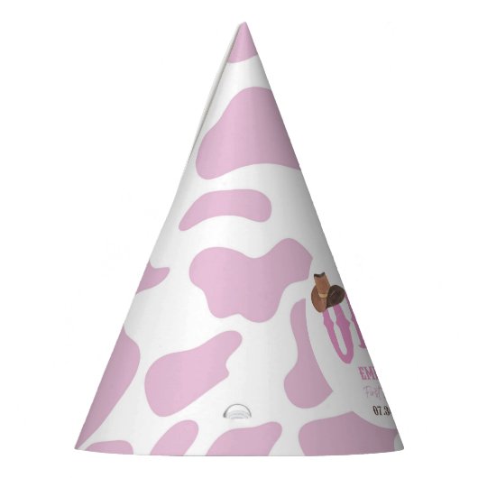 Pink Cowgirl ONE First Rodeo 1st Birthday Party Partyhütchen (Links)