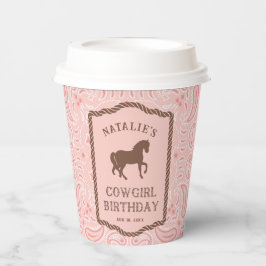 Pink Cowgirl | Party für Pferde-Silhouetten Pappbecher