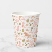 Pink Cowgirl Pattern Baby Dusche Pappbecher (Vorderseite)
