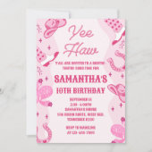 Pink Cowgirl Rodeo Birthday Einladung (Vorderseite)