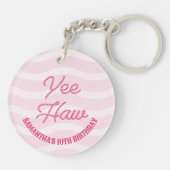 Pink Cowgirl Rodeo Birthday  Schlüsselanhänger (Rückseite)