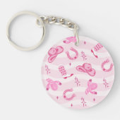 Pink Cowgirl Rodeo Birthday  Schlüsselanhänger (Vorderseite)