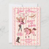 Pink Cowgirl Rodeo Geburtstagsparty Einladung (Vorderseite)