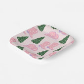 Pink Cowgirl Rodeo Hat Christmas Tree Square Pappteller (Gewinkelt)