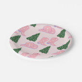 Pink Cowgirl Rodeo Hat Weihnachtsbaum Pappteller (Schrägansicht)