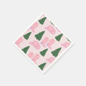 Pink Cowgirl Rodeo Hat Weihnachtsbaum Serviette (Ecke)