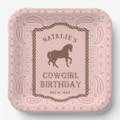 Pink Cowgirl | Silhouette Ross Party Napkins Pappteller (Vorderseite)