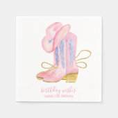 Pink Cowgirl Stiefel Western Geburtstag Serviette (Vorderseite)