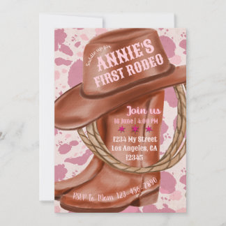 Pink Cowgirl Thema, Cowboy Boot Geburtstag einlade Einladung
