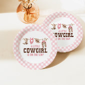 Pink Cowgirl Western Baby Dusche Papier Teller
