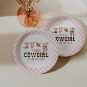 Pink Cowgirl Western Baby Dusche Papier Teller