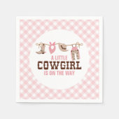 Pink Cowgirl Western Babydusche Serviette (Vorderseite)