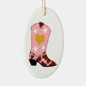 Pink Cowgirl Western Boot Weihnachten Keramik Ornament (Rechts)