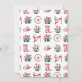 Pink Cowgirl Western Cactus Birthday Party Einladung (Rückseite)