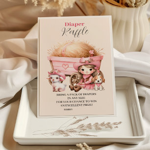 Pink Cowgirl Western Diapper Raffle Begleitkarte